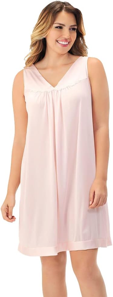 Exquisite Form Plus Size Nylon Tricot Sleeveless Nightgown