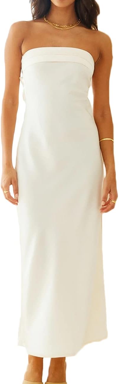 Elegant Strapless Maxi Dress for Women by Realtix - Perfect for Events