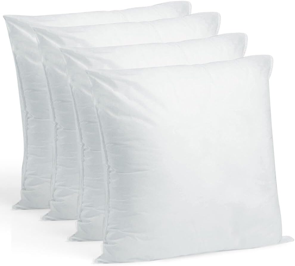 Hometex Throw Pillow Insert 15in x 15in Polyester Filled 4 Pack