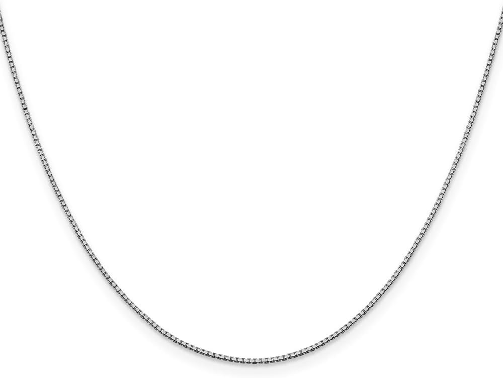 10k White Gold 1mm Box Chain Necklace for Elegant Style
