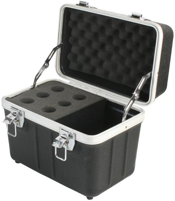 Microphone Flight Case with Foam Lining for 6 Pieces Storage