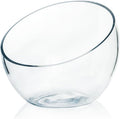 Slant Cut Bowl Glass Vase - Versatile 8.5in x 10in Centerpiece