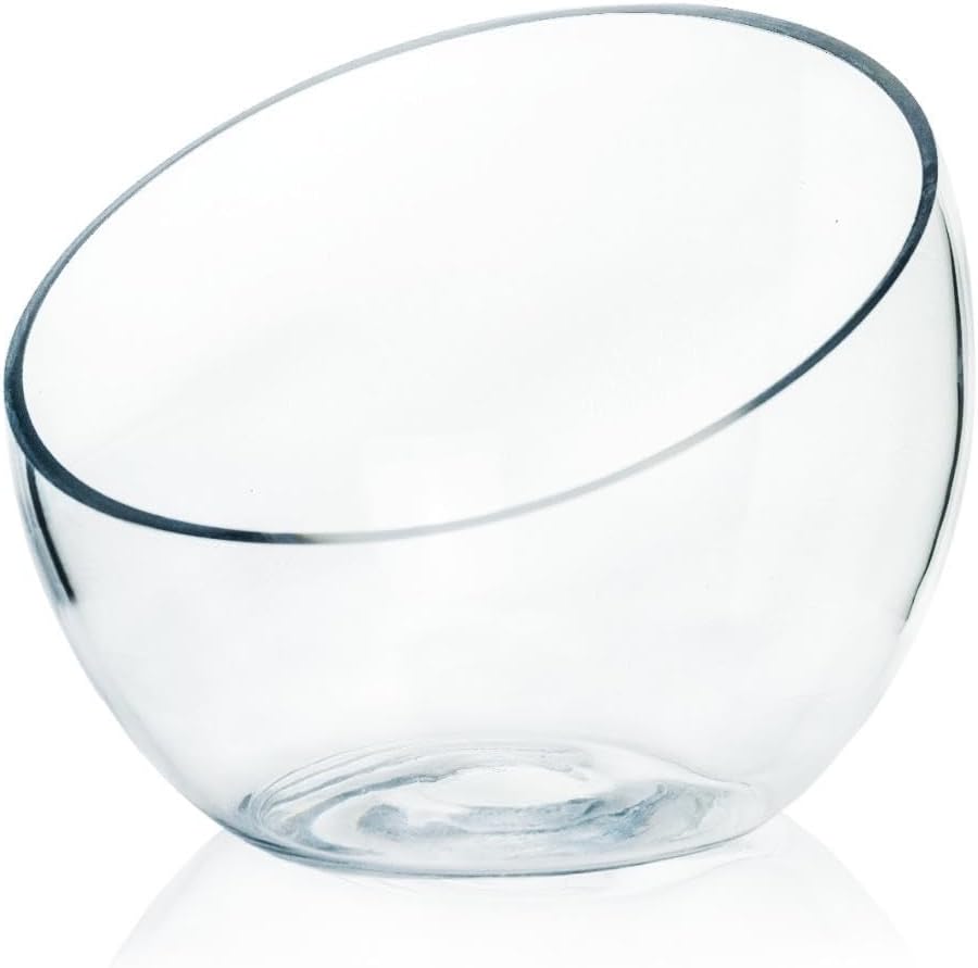 Slant Cut Bowl Glass Vase for Stunning Floral Displays