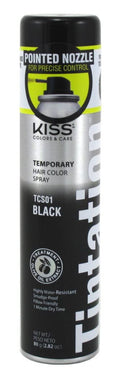 Kiss Tintation Temporary Color Spray Black - 6 Pack for Easy Use