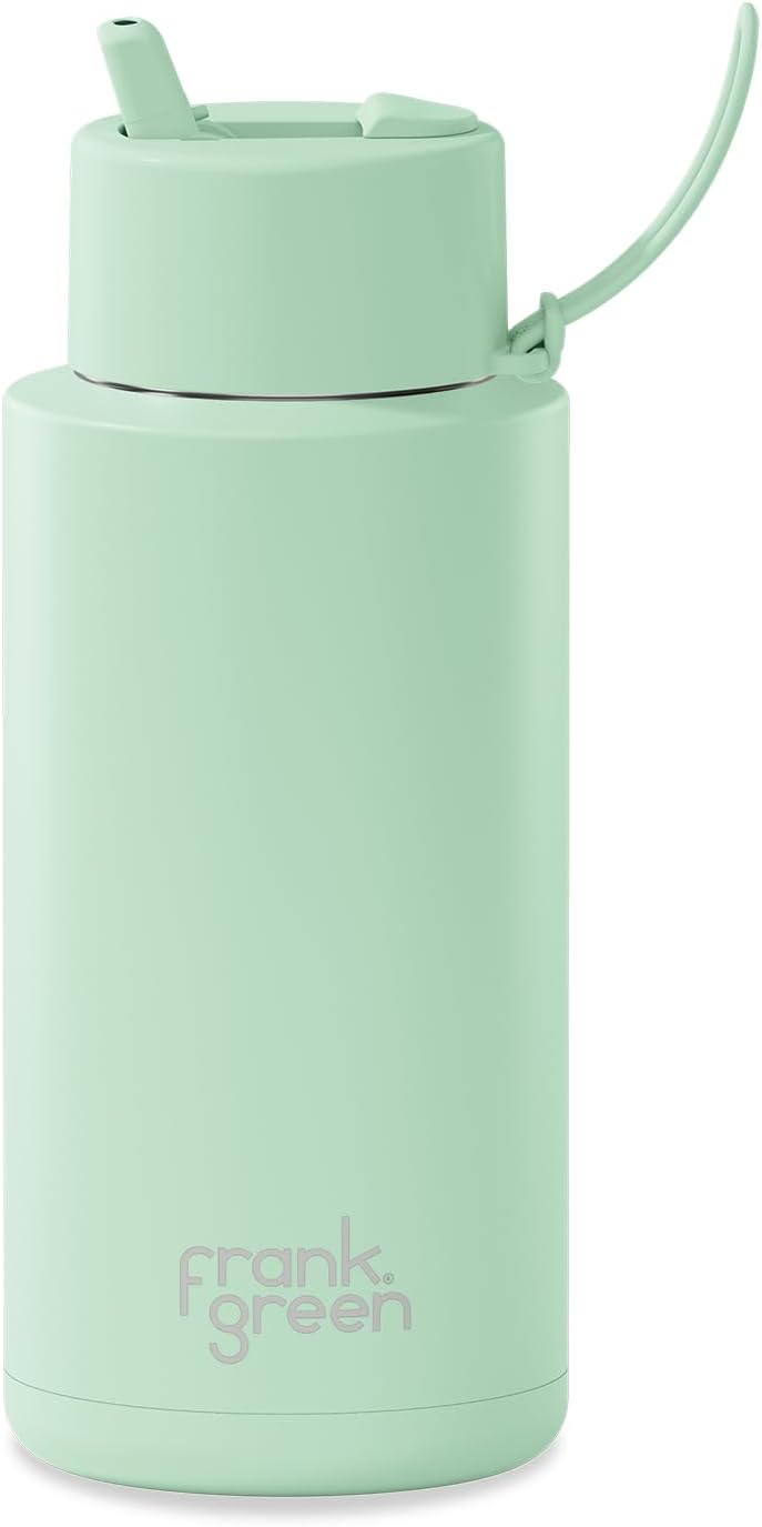 Ceramic Reusable Bottle - Insulated Water Bottle with Straw