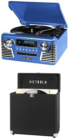Victrola Retro Record Player with Bluetooth and Vinyl Storage Case