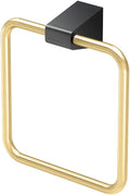 Gatco A-Line Towel Ring Brushed Brass Matte Black Combo - Durable
