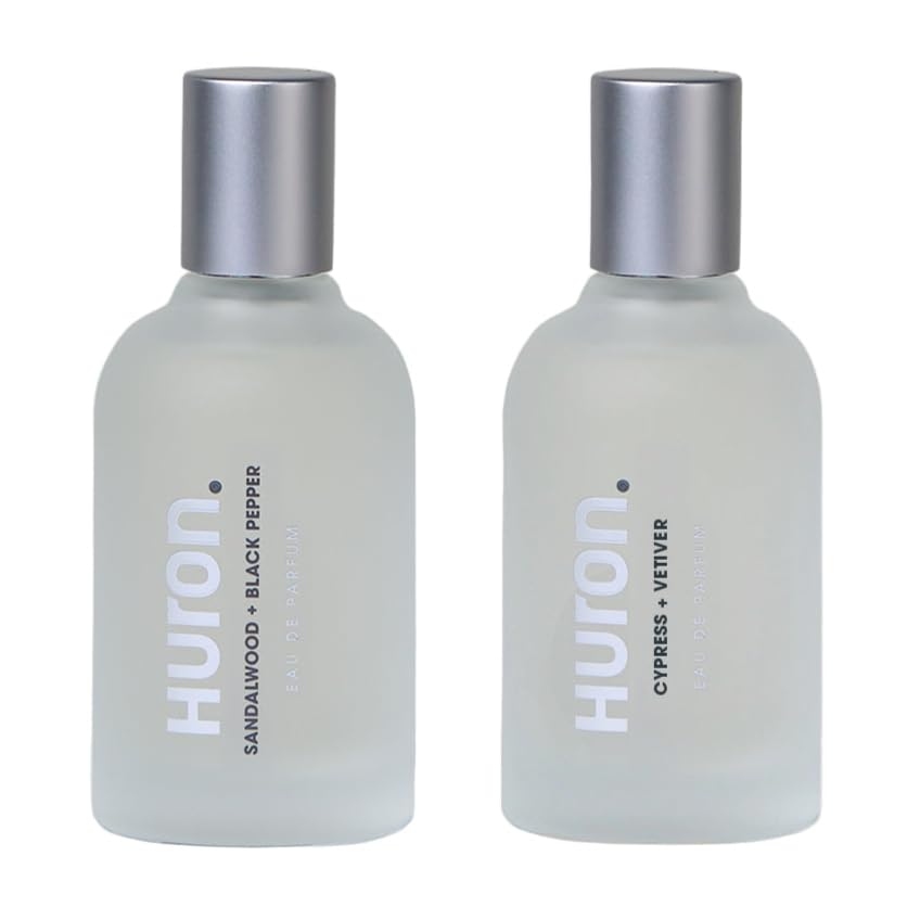Huron Mens Cologne 2-Pack Sandalwood Amber Cypress Vetiver