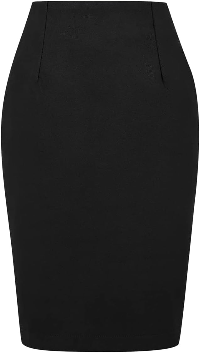 Plaid Skirts for Women Fall Winter Knee Length Pencil Wool Skirt