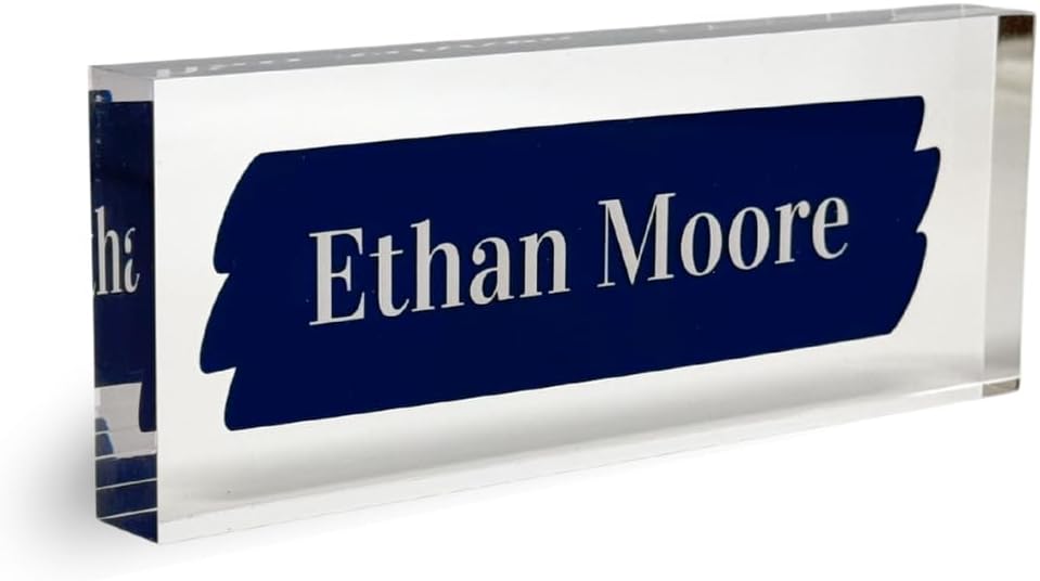 Customized Clear Acrylic Desk Name Plate Block for Professionals