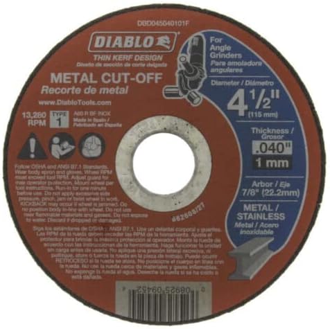 Diablo Tools 4-1/2 Metal Cut Off Disc - Precision Cuts, Pack of 25
