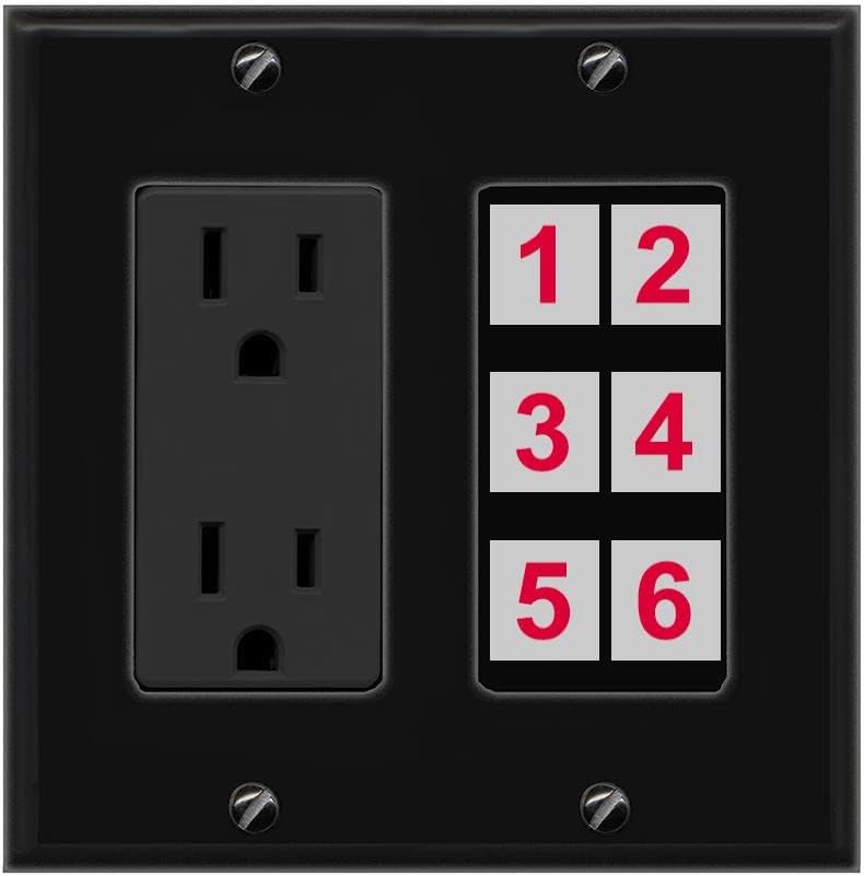 RiteAV 6 Port Custom Wall Plate for HDMI Coax USB and More