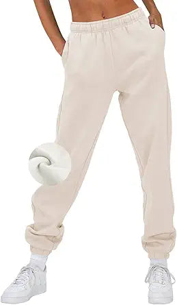 EFAN Womens Fleece Sweatpants Comfy Oversized Joggers with Pockets