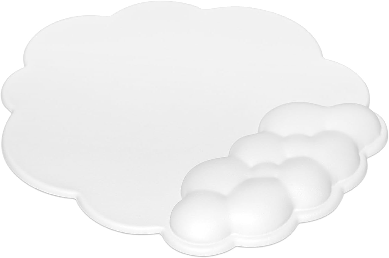 Cloud White Memory Foam Wrist Rest Mousepad