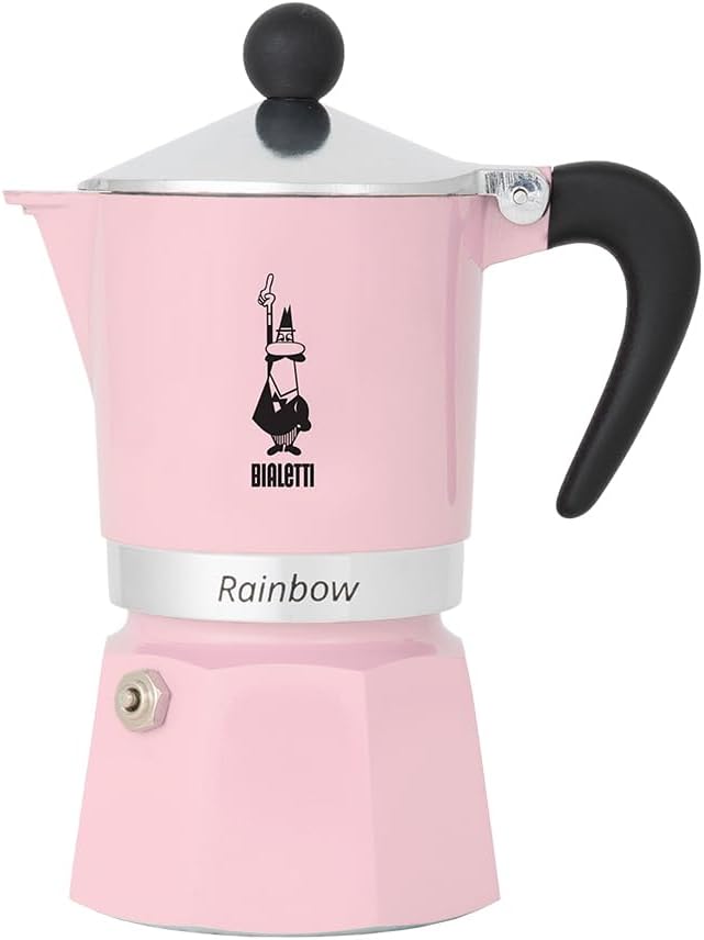 Bialetti Rainbow Moka Pot 3 Cup Espresso Maker - Pink Primavera