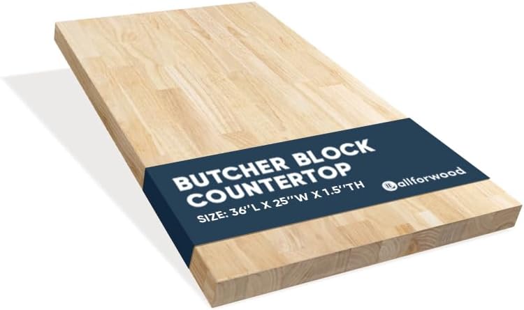 Hevea Solid Wood Butcher Block Countertop for DIY Projects
