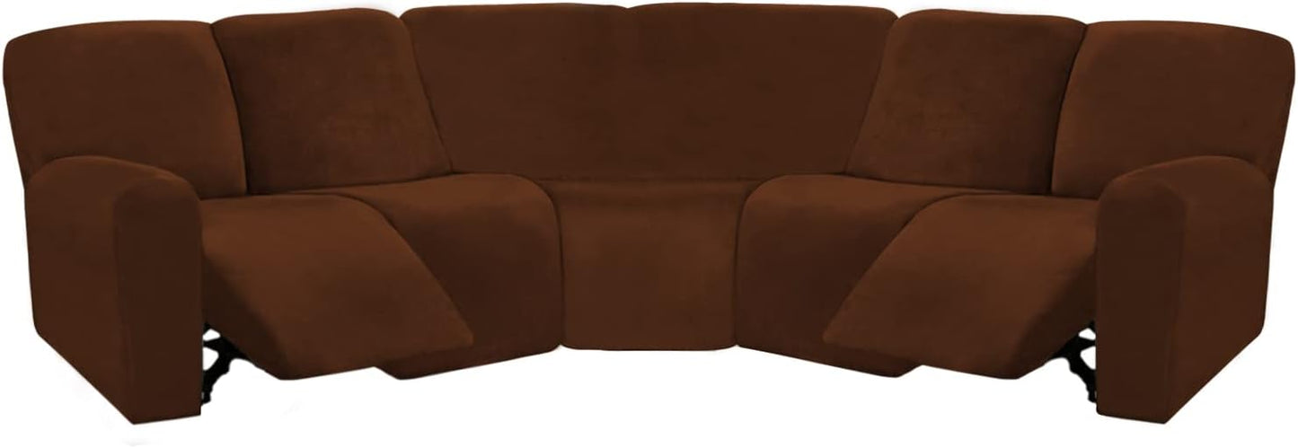 ULTICOR 7-Piece L Shape Sectional Velvet Reclining Couch Covers