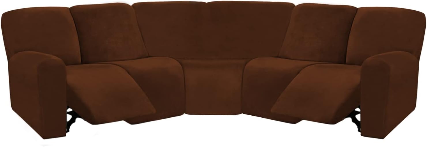 ULTICOR 7-Piece L Shape Sectional Velvet Reclining Couch Covers