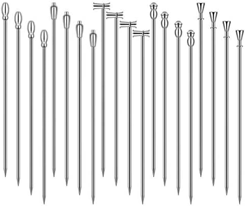 Stainless Steel Cocktail Picks 20 Pcs - Reusable for Drinks!