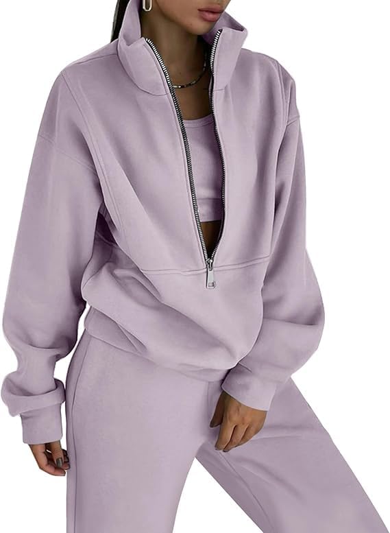 Eisctnd Womens Fleece 2 Piece Sweatsuit Lounge Set for Fall