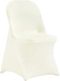 Stretch Spandex Folding Chair Covers Ivory White - 50PCS fitted