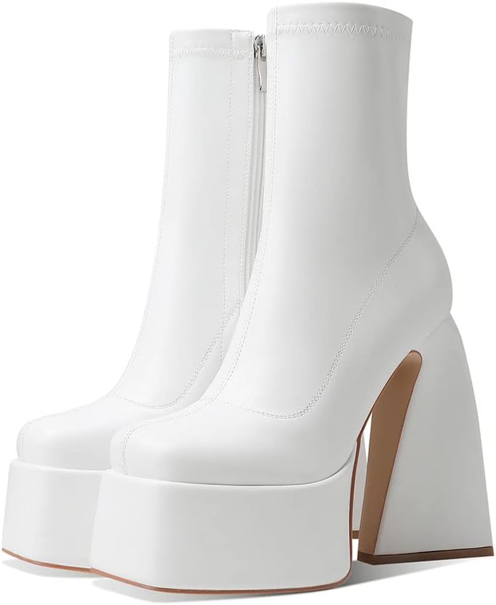 Uacllcau Platform Boots for Women with Chunky High Heels