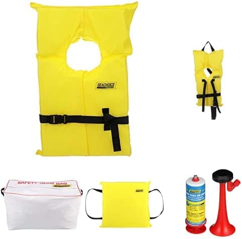 Seachoice Life Vest Type II Boat Safety Kit for All Ages