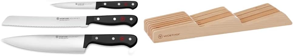 Wusthof Gourmet 3-Piece Chef's Knife Set with Storage Solution