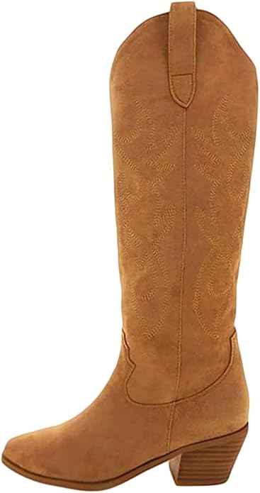 Erocalli Cowboy Boots for Women with Chunky Stacked Heels