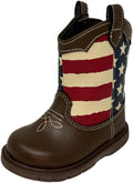 Baby Deer Kids Round Toe Western Boot with Patriotic Design