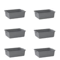 6-Pack 20 in x 15 in x 7 in 9 Gallon Gray Polypropylene Bus Tub