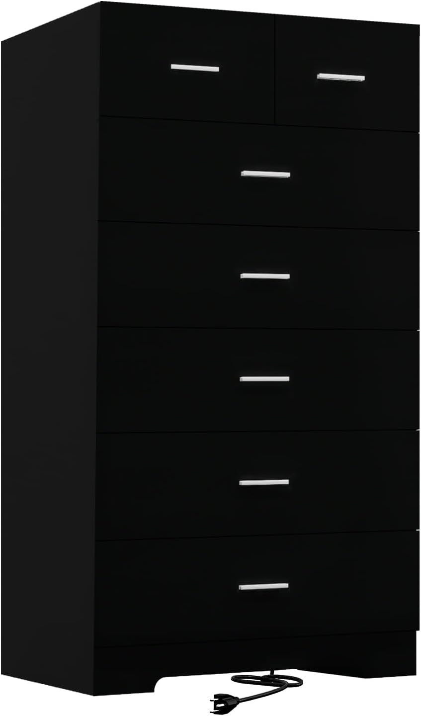 47.3 Tall Dresser with Charging Station for Modern Storage