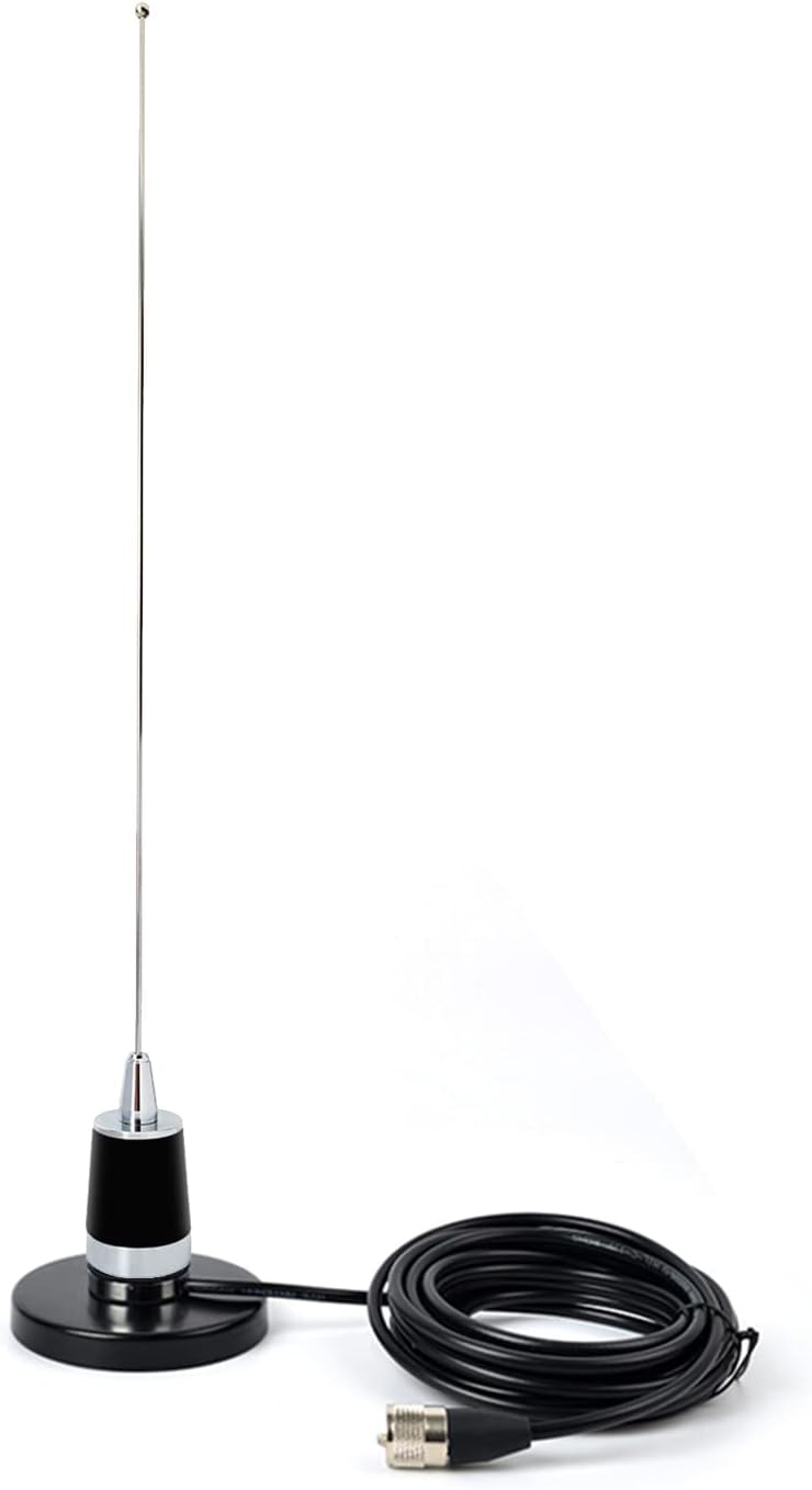 Dual Band NMO Antenna for VHF UHF with Magnetic Mount Base