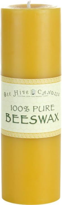 100% Pure Beeswax Pillar Candle by Bee Hive Candles - 3 in x 9 in