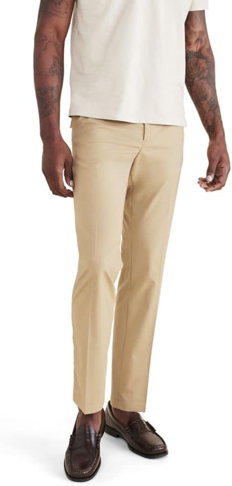DOCKERS Mens Signature Go Slim Fit Khaki Smart 360 Tech Pants Review