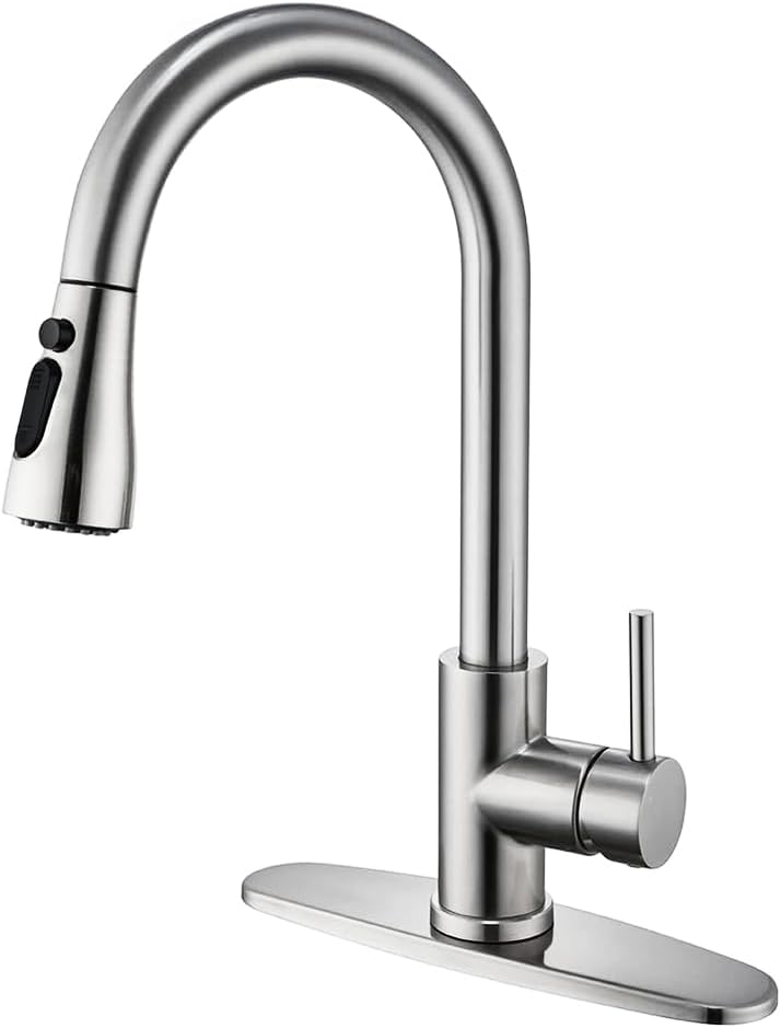 High Arc Kitchen Faucet with Pull Down Sprayer for Efficient Cleaning