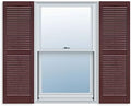 Exterior Solutions Standard Louver Vinyl Shutter, Burgundy 15 in x 63