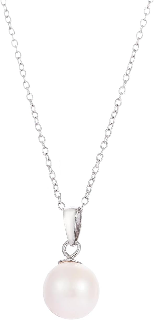 White Freshwater Pearl Pendant Necklace for Women - AAA+ Quality