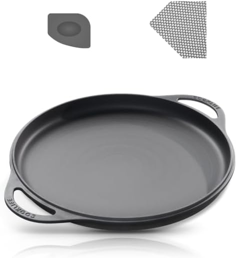 COOKLIFE 12 Inch Lightweight Cast Iron Griddle for Easy Cooking