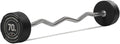 Rubber Curl Fixed Barbells EZ Curl Bar - Pre-Loaded Strength Bar