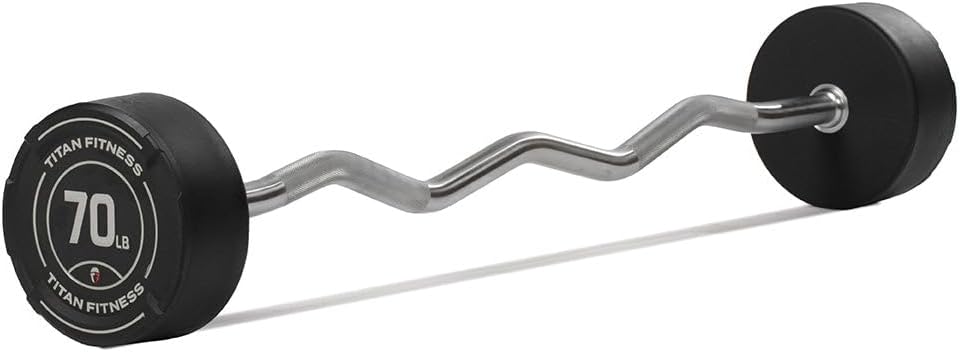 Rubber Curl Fixed Barbells for Strength Training & Weightlifting