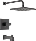 Delta Modern Raincan Square Tub and Shower Trim Kit Black - Matte