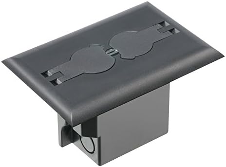Arlington Retrofit Electrical Floor Box with Flip Lids, Black