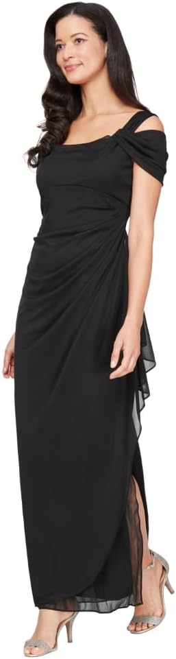 Elegant Long Cold Shoulder Dress for Mother of the Bride Events