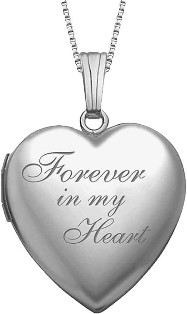Forever In My Heart Locket Necklace for Women in Silver or Gold