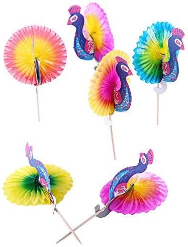Peacock Cocktail Picks 5.5 - Elegant Party Decor