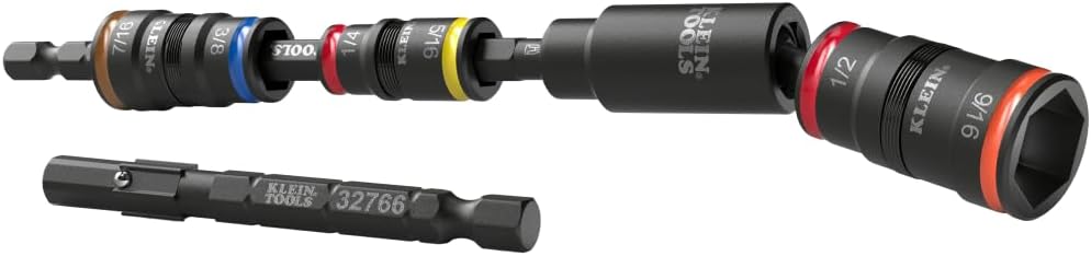 Klein Tools 32984 Impact Flip Socket Set with Swivel Adapter