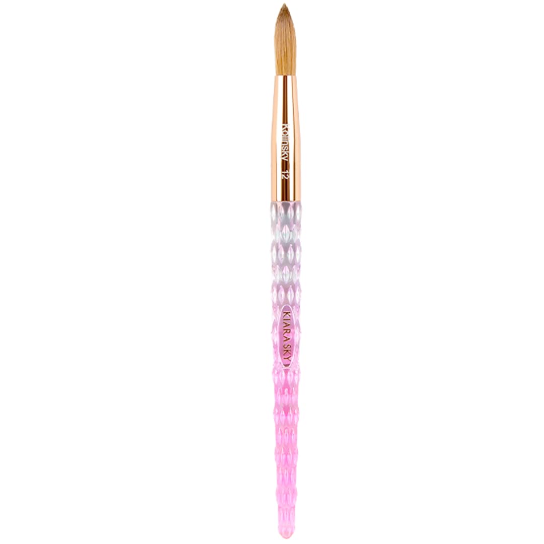 Kiara Sky Acrylic Brush #12 - 100% Pure Kolinsky in Pink