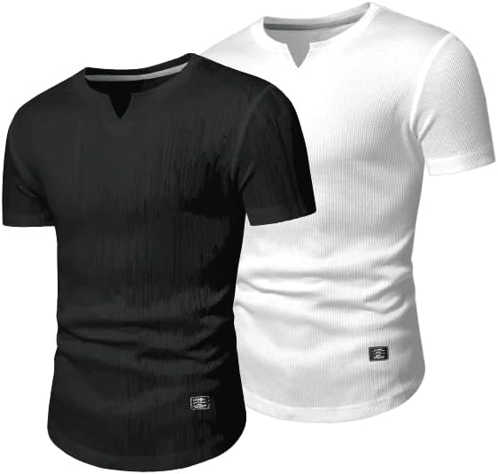JMIERR Mens Muscle Slim Fit V-Neck Longline Athletic Tee Shirt