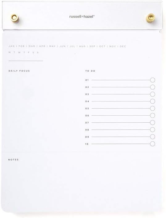RUSSELL+HAZEL Acrylic Drafters Tablet: Clear Acrylic Pad with Gold Details